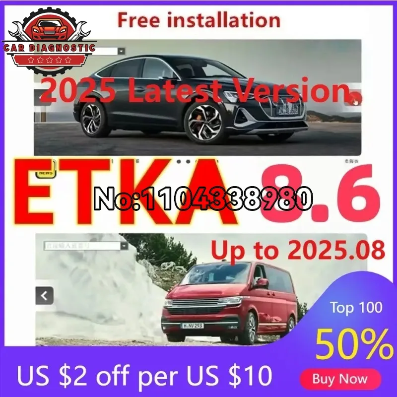 2026 New ETK A 8.6 Group Vehicles Electronic Parts Catalogue Until 2025.8 Year for V/W+AU/DI+SE/AT+SKO/DA Etka 8.6+install Video