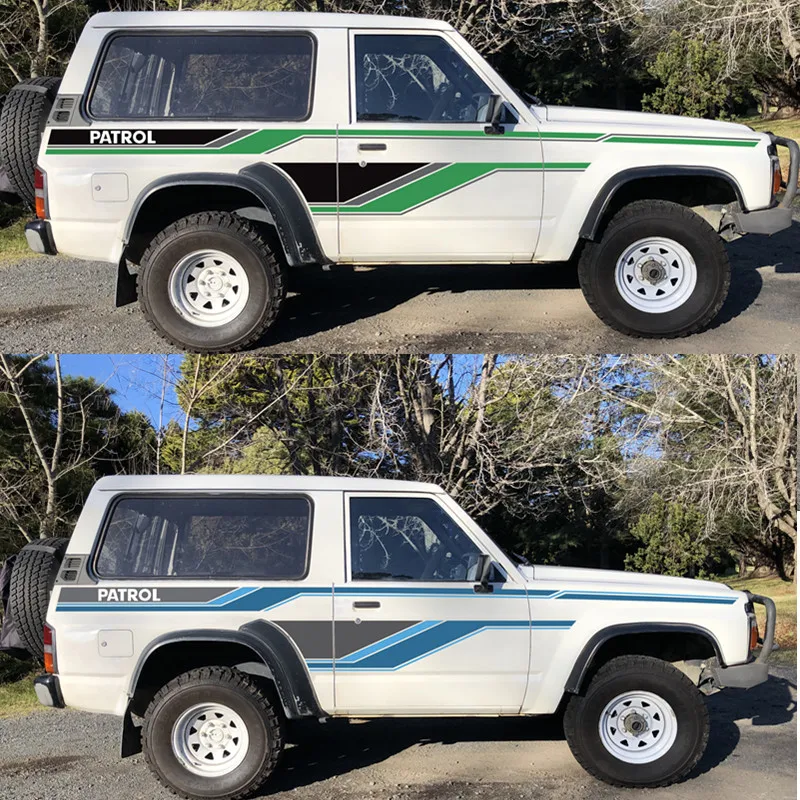 Car Stickers COOKTOWN BODY STRIPES sports Vinyl decals For NISSAN PATROL Y60 3doors(SWB) 1987-1997