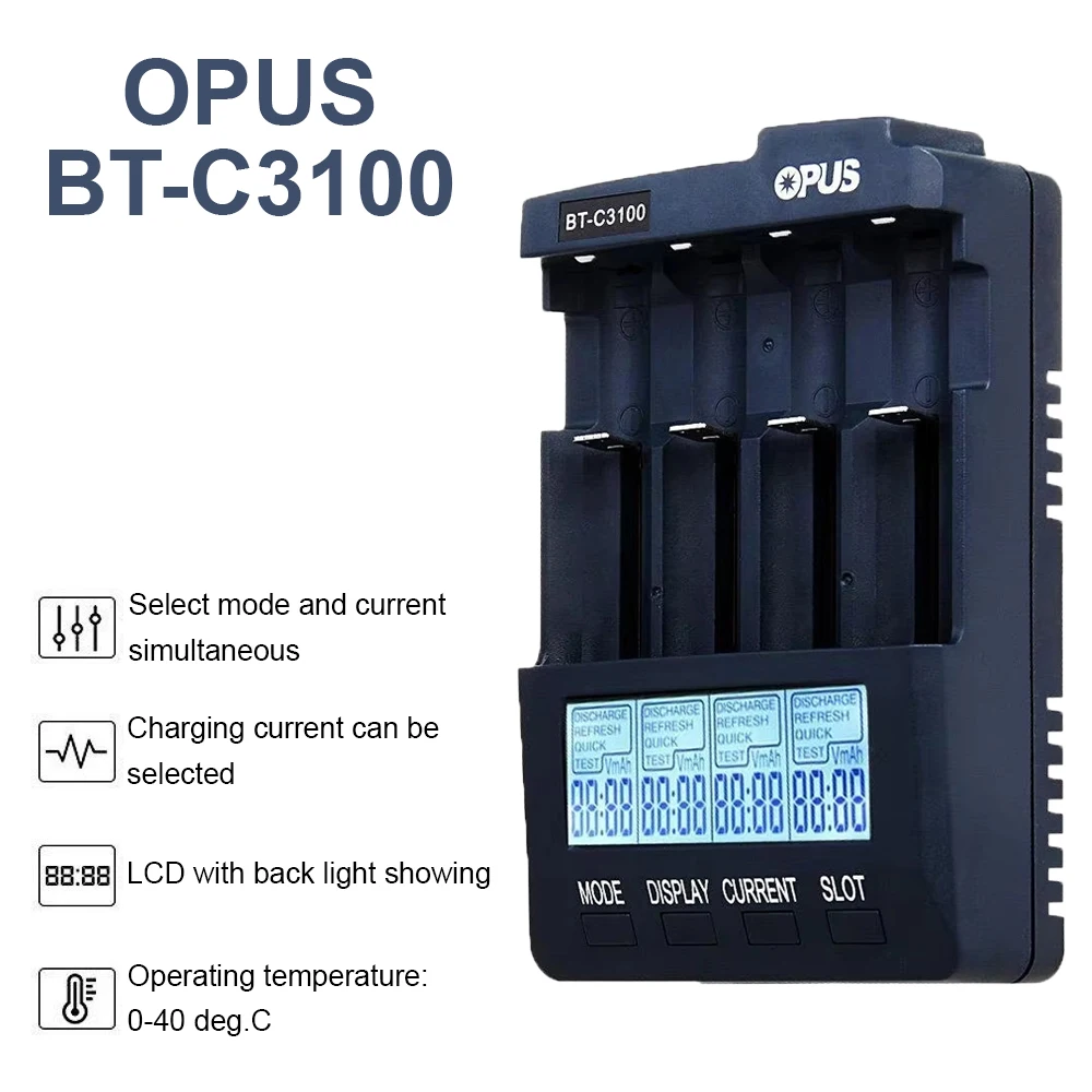 OPUS C3100 cargador inteligente de baterías recargables con LCD - imagen 5