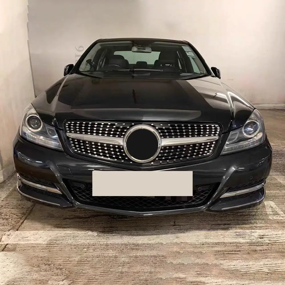 Aggiornamento Sport Refit Diamond Style Cofano Anteriore Paraurti Griglia Griglia Per Mercedes W204 Benz C 2007-2014 C43 Facelift Ingresso Tuning