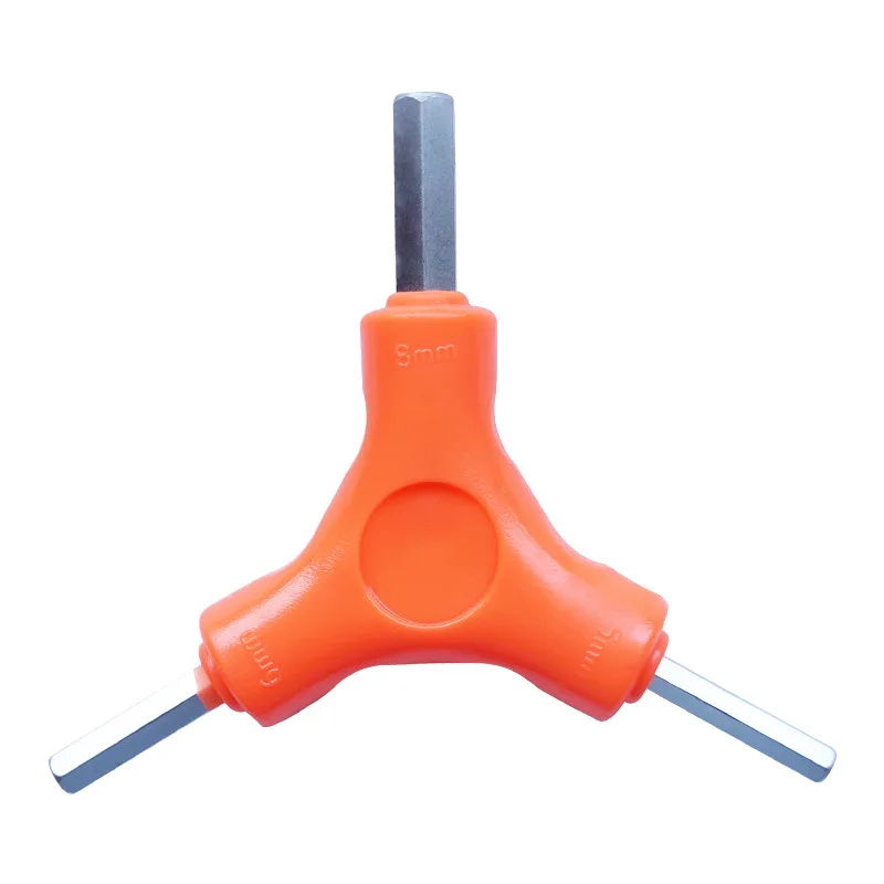 Jeu de clés hexagonales trijumelées 3 en 1, outils à main en acier au carbone, outils d'entretien de vélo, haute qualité, 2.5mm, 3mm, 4mm, 5mm, 6mm, 8mm