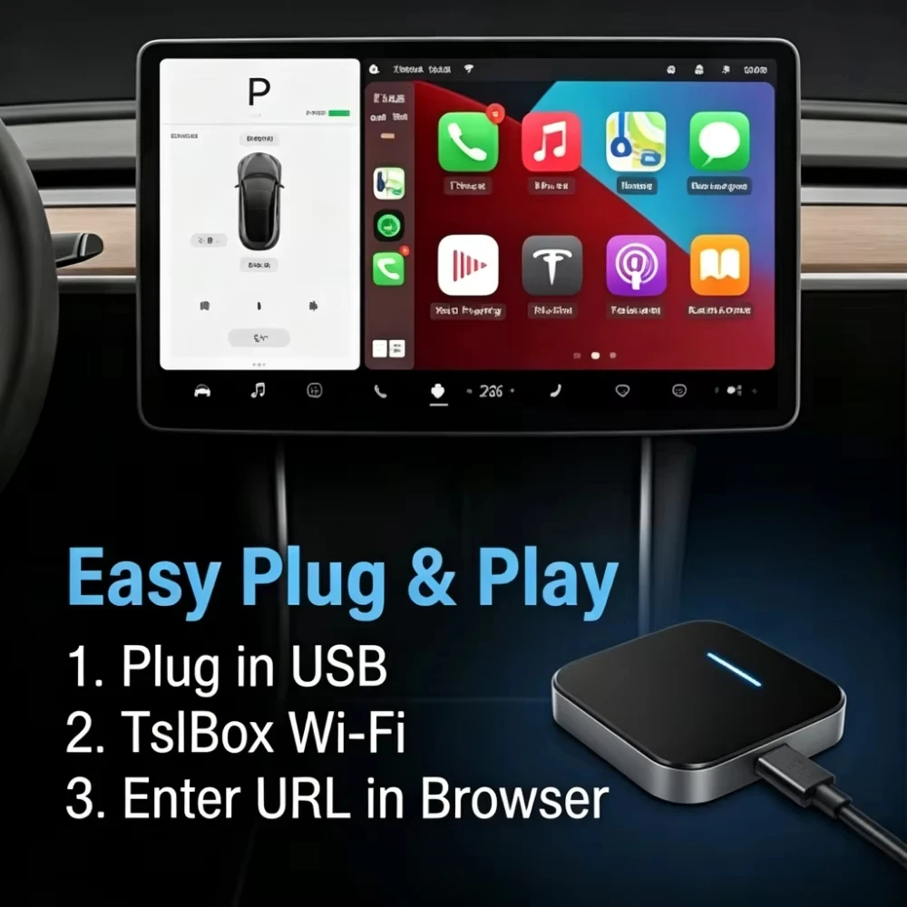Ezonetronics 3in1 Android 16 Ai Box Wireless Carplay Bluetooth Adapter Android Auto Apple Carplay Dongle For Tesla Model 3/Y/S/X