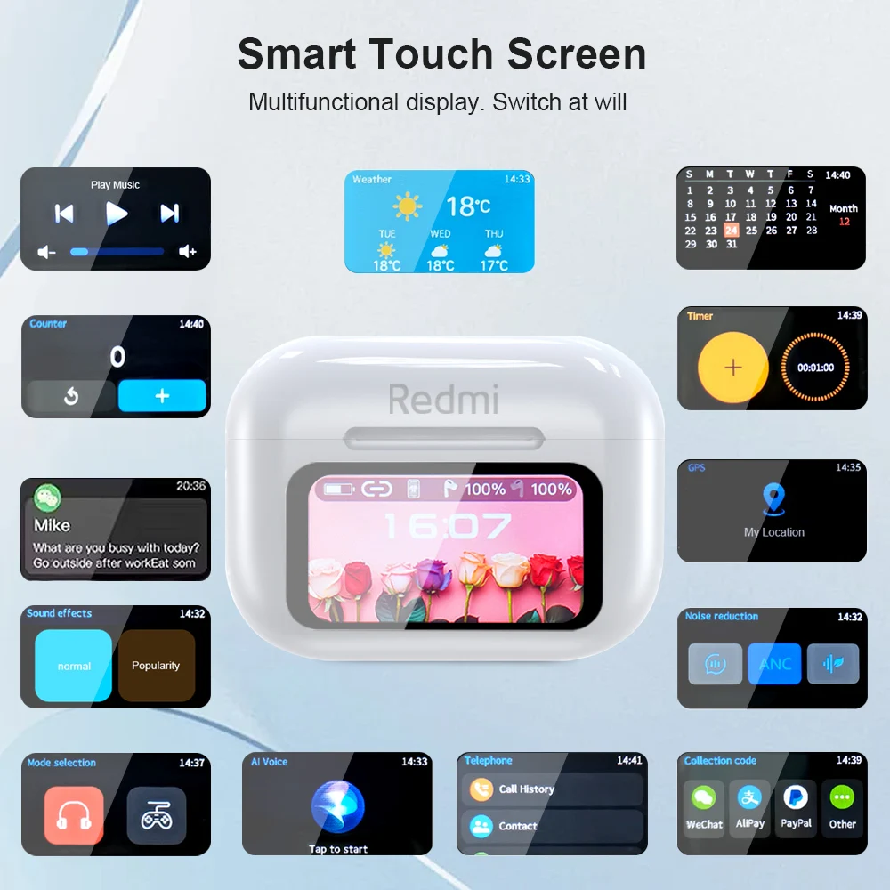 Xiaomi Redmi TWS سماعة لاسلكية تعمل بالبلوتوث سماعات مزدوجة ستيريو ENC للحد من الضوضاء HD HiFi سماعات الموسيقى مع ميكروفون سماعات الأذن