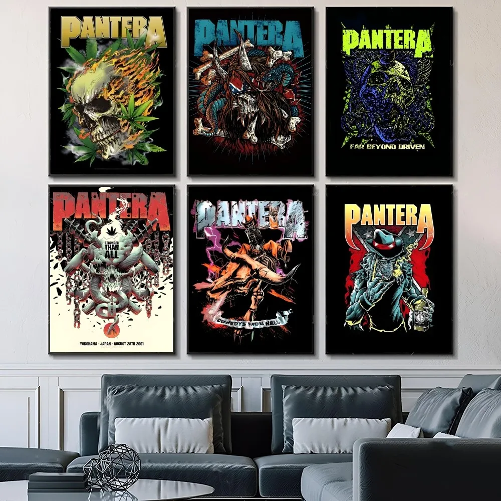 Music P-Pantera Self-adhesive Art Waterproof Paper Sticker Coffee House Bar Room Wall Decor