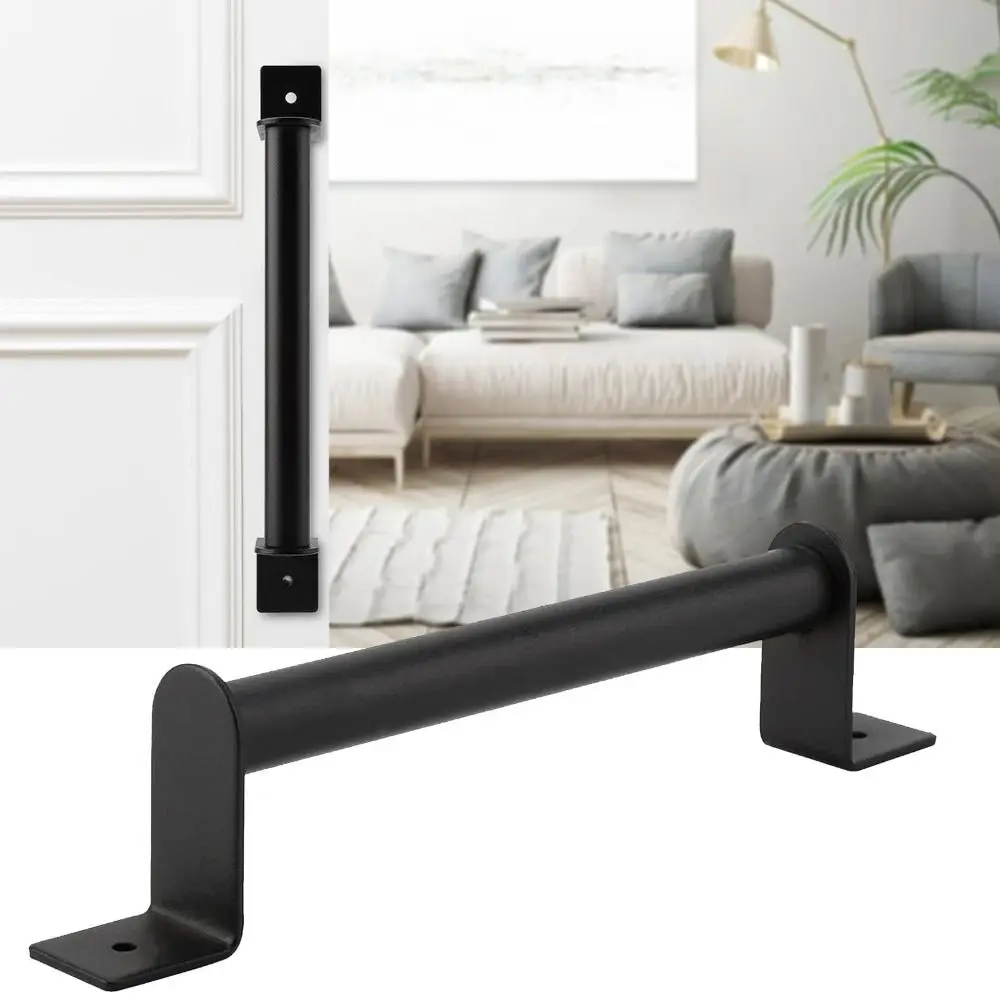 Kenop Tarik Pintu Gudang Dasar Panjang Pegangan Pintu Gudang Geser Hitam Tugas Berat Mudah Dipasang Gerbang Taman Perangkat Keras Pintu Gudang Tahan Lama