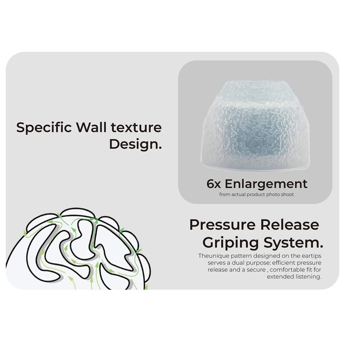 Tang Sancai Ohrstöpsel, Silikon-Ohrstöpsel, schmale Loch-Ohrstöpsel, audiophile Musiker-Kopfhörerspitzen für IEMs, matte Textur, 3 Paar (S/L/M)