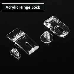 Acrylic Hinge Lock Transparent Buckle Drawer Catch Hinged door buckle cabinet box drawer door lock bolt non opening hole lock