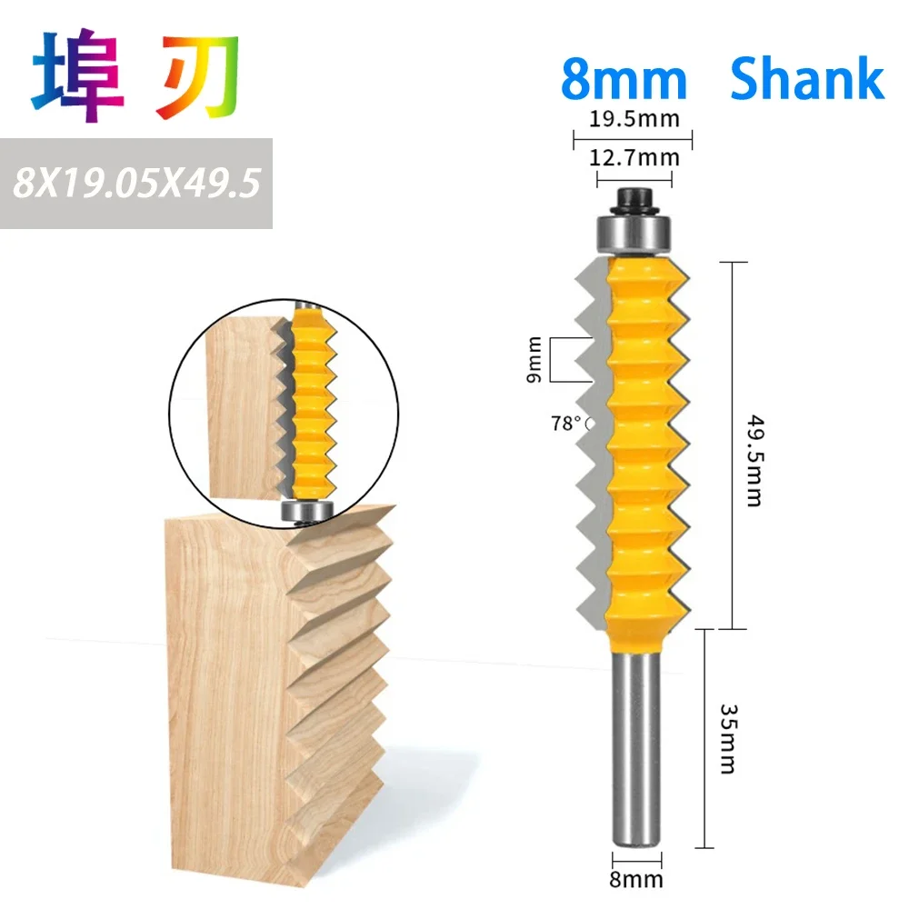 Mèche de toupie à tige de 8mm, colle de joint de doigt, panneau suréWer, coupeuse de joint en V pour le travail de calcul de tenon en bois, mèche de