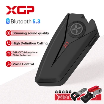 XGP X1 Motorcycle Helmet Intercom Headset Bluetooth 5.3 800mAh Automatic Call Answering Volume Controls Motorcycle Accessories