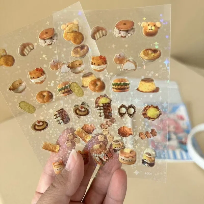 Glitzernde, klare PET-Schnittfolie, Toploader, Scrapbook, dekorative Aufkleber, Tagebuch-Aufkleber, derzeit beliebte Cartoon-Aufkleber, 20 Stück
