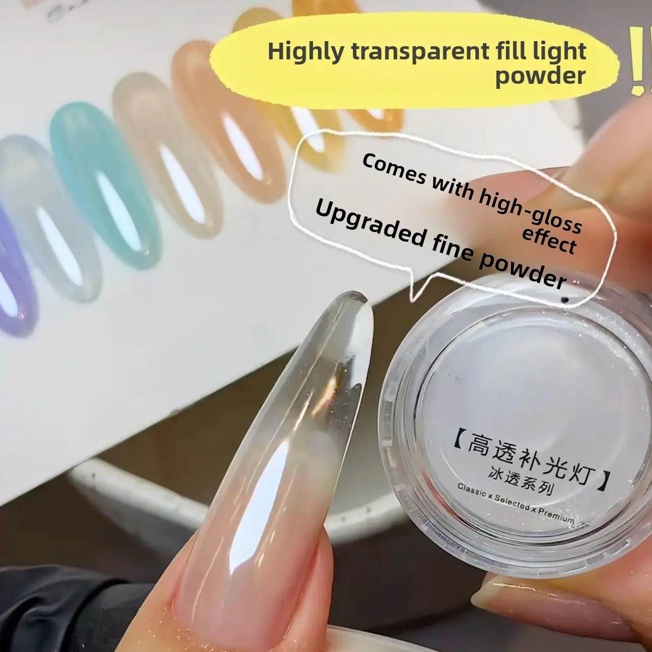 Nail Art High Transparency Filling Light Crystal Plating Powder Sunset Orange Aurora Fairy Powder Bright Plated Moonlight Nails