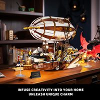 1283PCS Creative Airship Model Building Blocks Diy 3D Knights Airboat Bricks Children's Toys Desktop Decoration Gifts For Kids