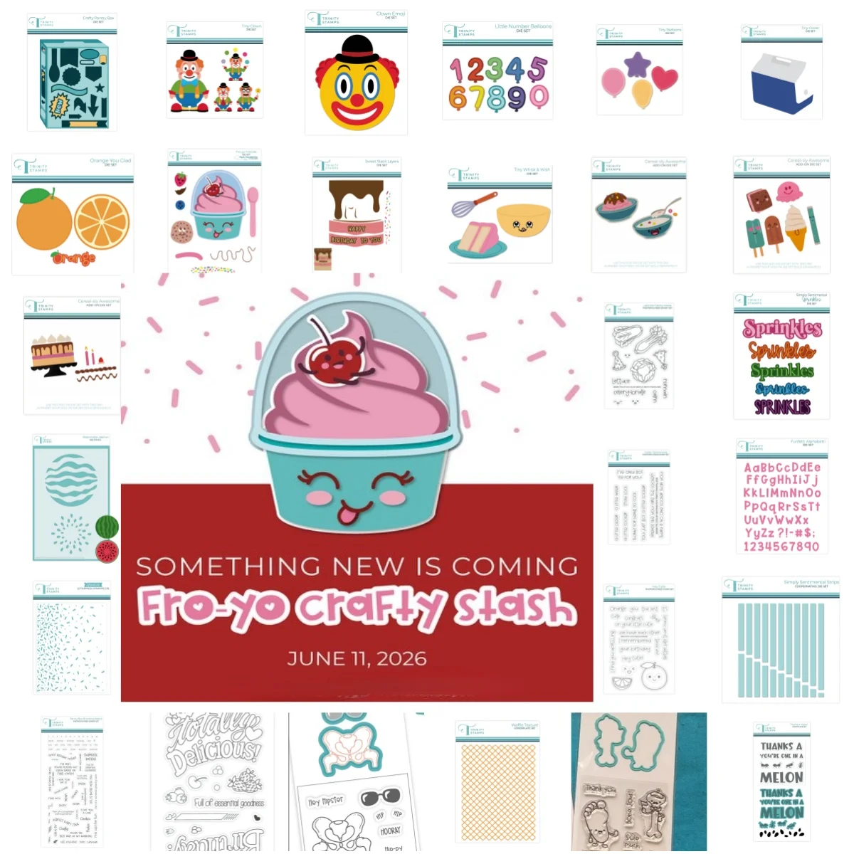 June 2026 Crafty Pantry Box Ice cream Clown Metal Cutting Die Clear Stamps Stencil Hot Foil for DIY Making Gift Card Scrapbook