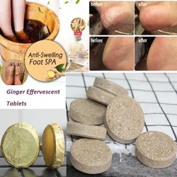 10pcs/lot Anti-Swelling Foot SPA Ginger Foot Soak Effervescent Tablets Treatment for Foot Swelling Edema Ankle and Pain TZ2C11