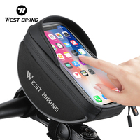 WEST BIKING Bike Top Front Tube Bag TPU Touch Screen Waterproof Phone Bag Reflective Portable Bicycle Handlebar Bag Frame Bag