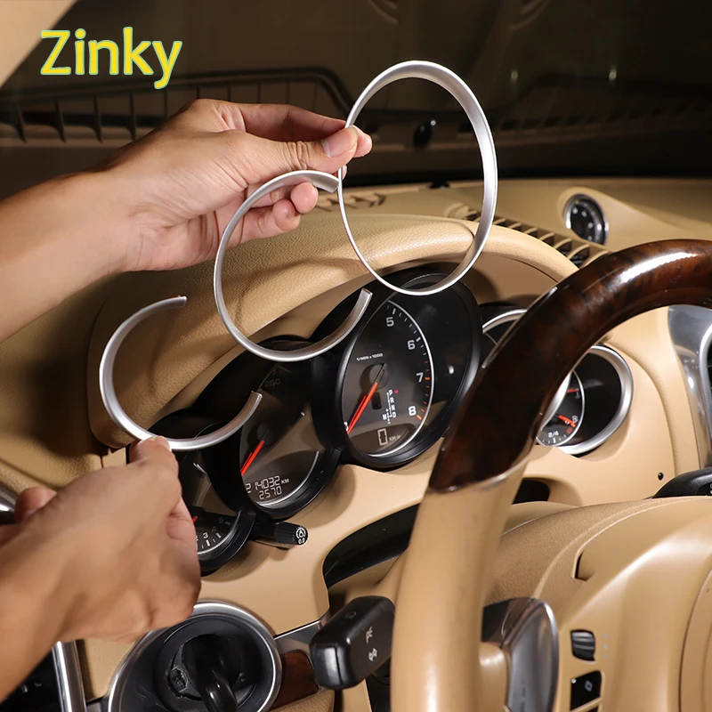 

ABS Plastic Car Front Dashboard Decoration Frame Dial Ring Edge Styling Trim For Porsche Cayenne Panamera Cayman Macan 718 911