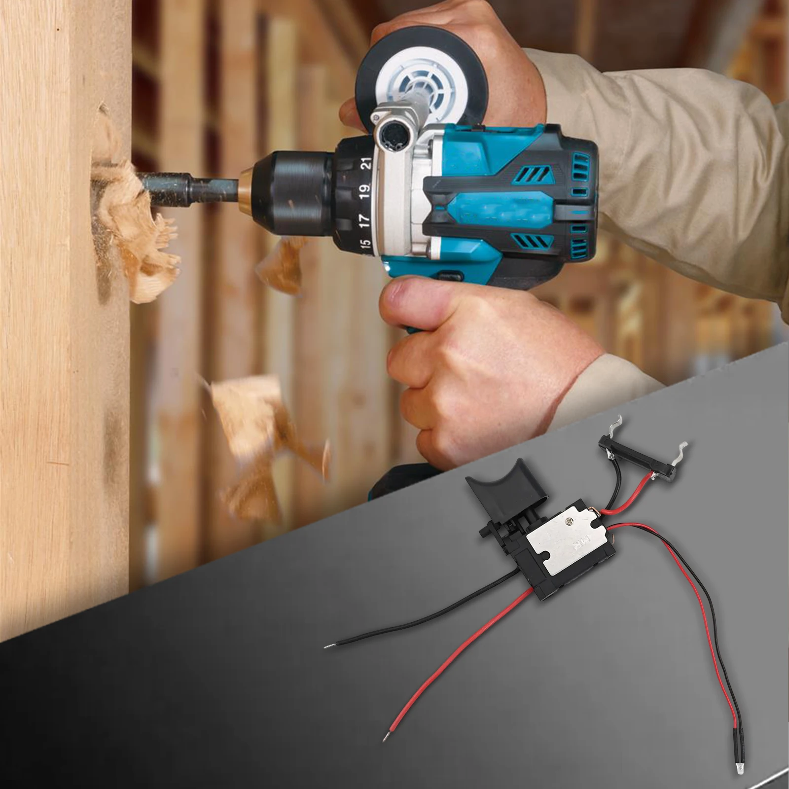 

Professional Tool Use Speed Control Lithium Battery Switch Electric Switch Approx 5x4cm Convenient Speed Adjustment