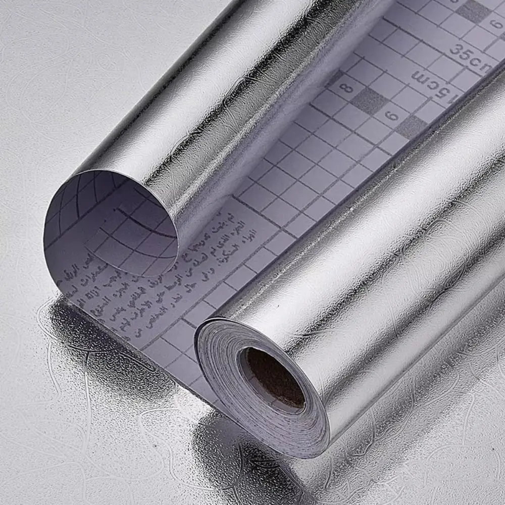 

40CMx10M Kitchen Oil-proof Sticker PVC Heat Resisting Self-adhesive Kitchen Wallpaper Waterproof DIY Cabinet Wallpaper