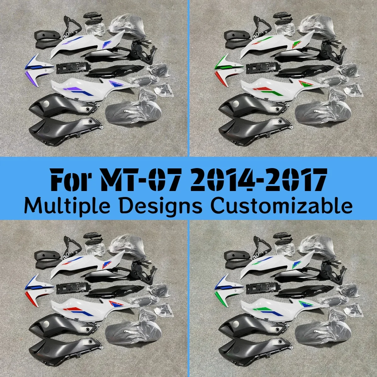 For YAMAHA FZ-07 MT07 2014 2015 2016 2017 Free Custom Fairings MT-07 14 15 16 17 Aftermarket Fairing Kit Motorcycle