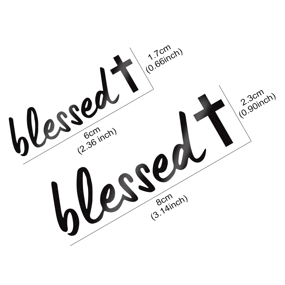 Blessed Car Sticker Rearview Mirror Creative Reflective God Bless Cross Vinyl Decals Truck Side Mirror Decoration Accessories