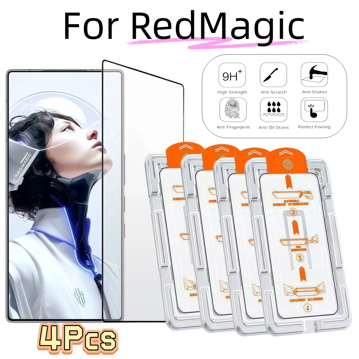 

4 шт. ультратонкие защитные стекла HD Clear из закаленного стекла для ZTE Nubia Redmagic Series, твердость 9H, ударопрочные, без пузырьков