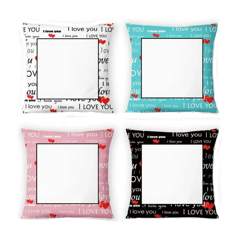 Creative I Love You Letter Print Pillow Case Heat Sublimation Blank Throw Square Pillowcase Cushion Covers For Lover's Gift