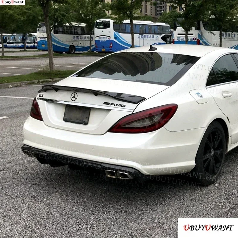 For Benz CLS Class W218 CLS 260 300 350 400 CLS63 2011 - 2016 R Style Rear Spoiler Car Trunk Wing Lip Boot Cover Car Styling view 2