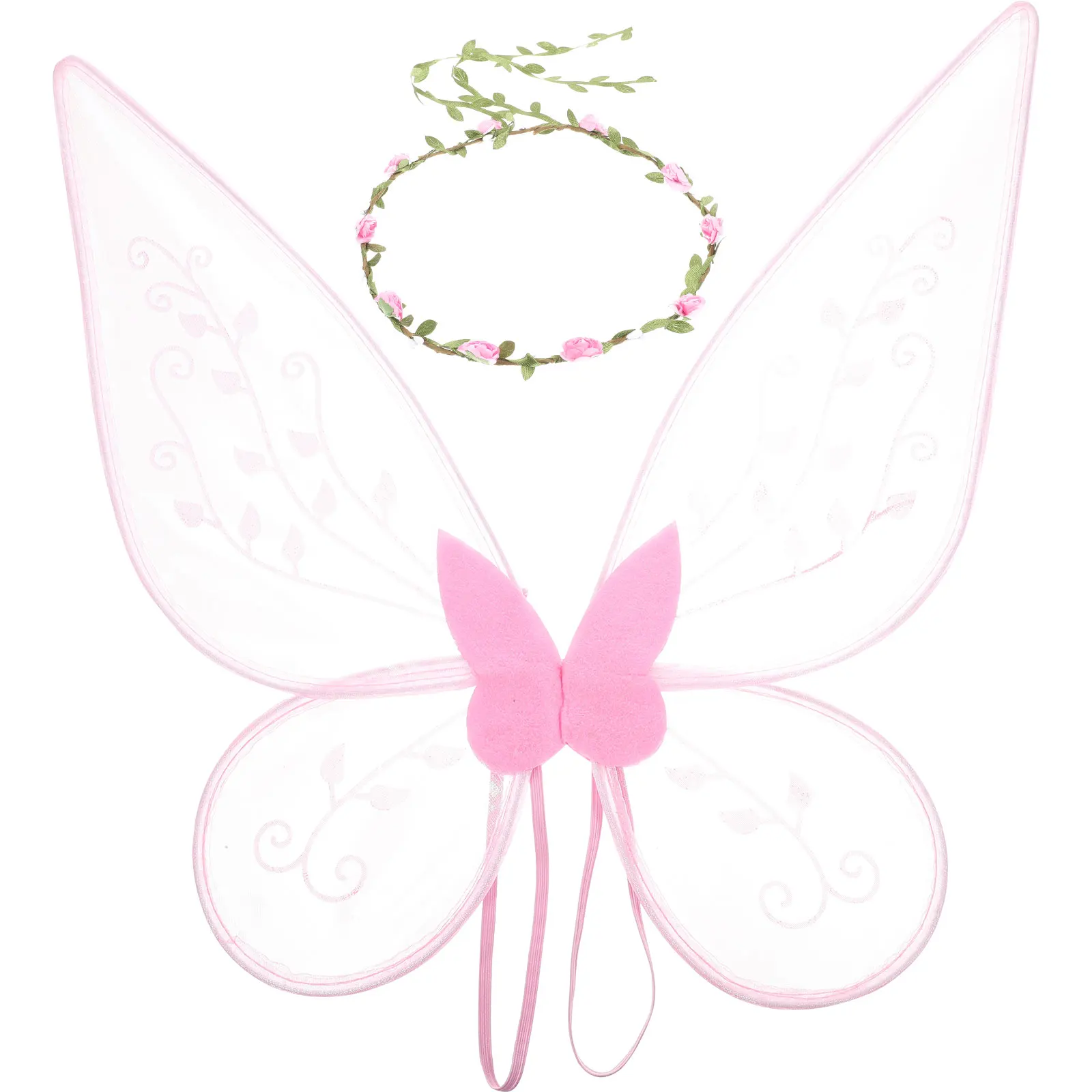 Conjunto de asas de elfo, adereço de fada para meninas, fantasia aldult, flor, faixa de cabeça, fotografia, malha de borboleta para meninas, maquiagem