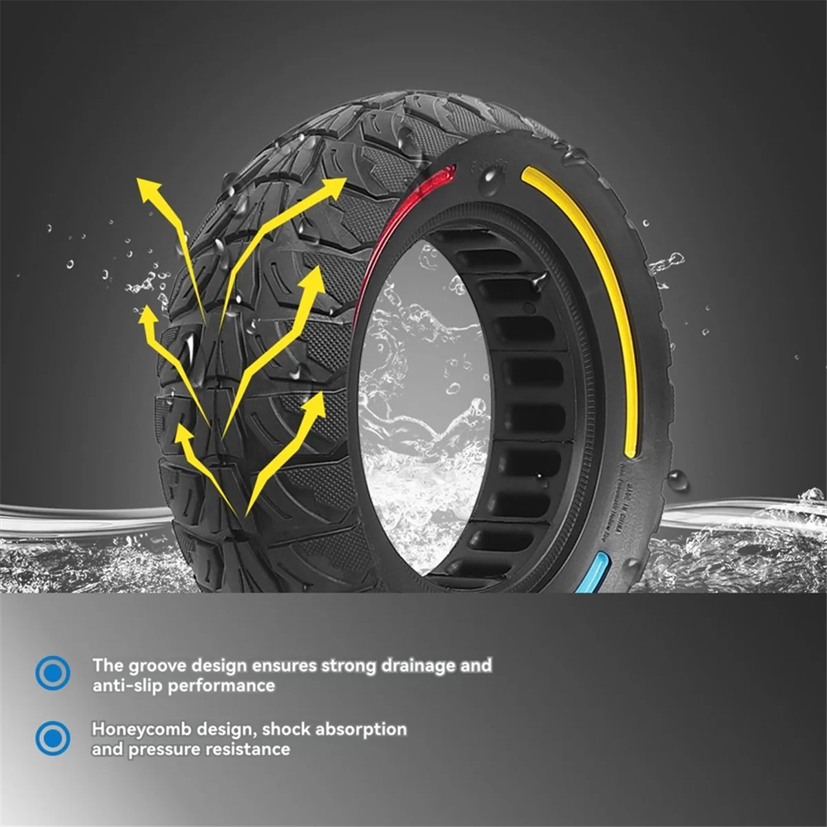 AA74 8.5x3.0 ثقب الإطارات الصلبة 80/65-6 كشط لـ 8 9+ /Zero8 9 ملحقات إطارات سكوتر كهربائي