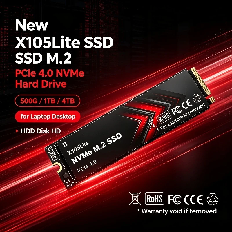 X105Lite NVME SSD M2 NVMe Portable Hard Drive Solid State Disk PCIE4.0 up to 7300MB/s 500GB 1TB 2TB 4TB for Laptop Desktop