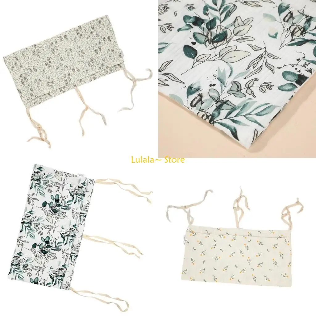 

Y4QA Space Saving Nursery Hanging Bag Crib Organize Easy to Hang Bag Cotton Storage Bag Lovely Pattern Bag for Diapers & Toy