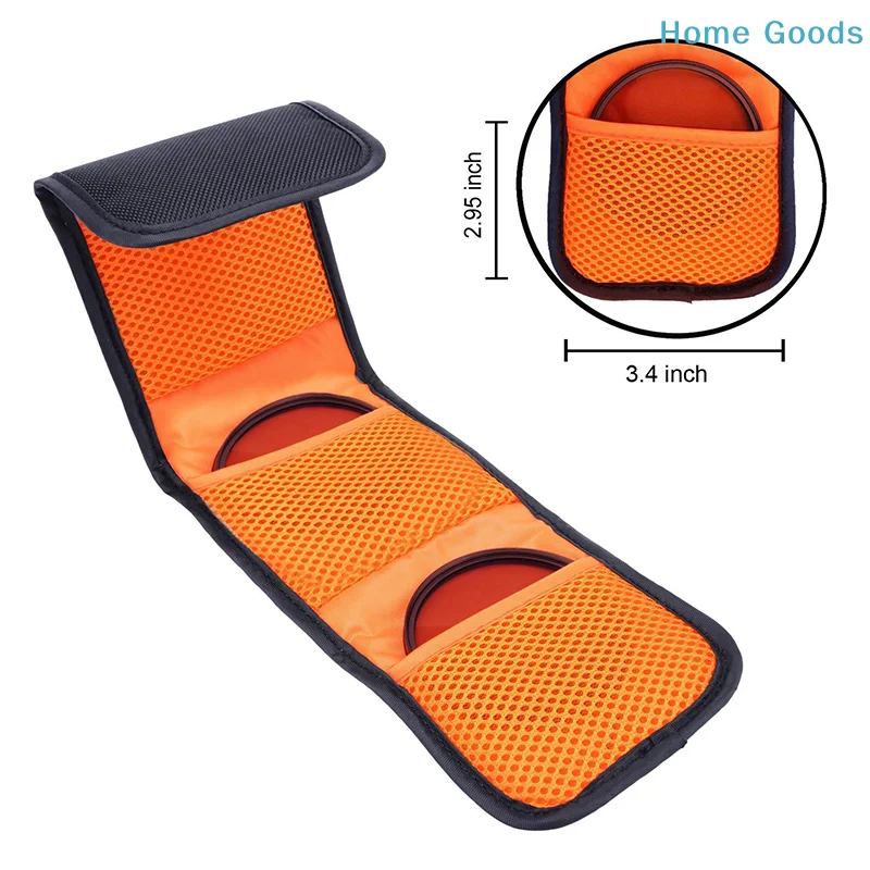 preferred3 Pockets Lens Filter Bag Camera Lens Filter Pouch For 82mm ND UV CPL Camera Lens Filter Holder Wallet Caseproduct