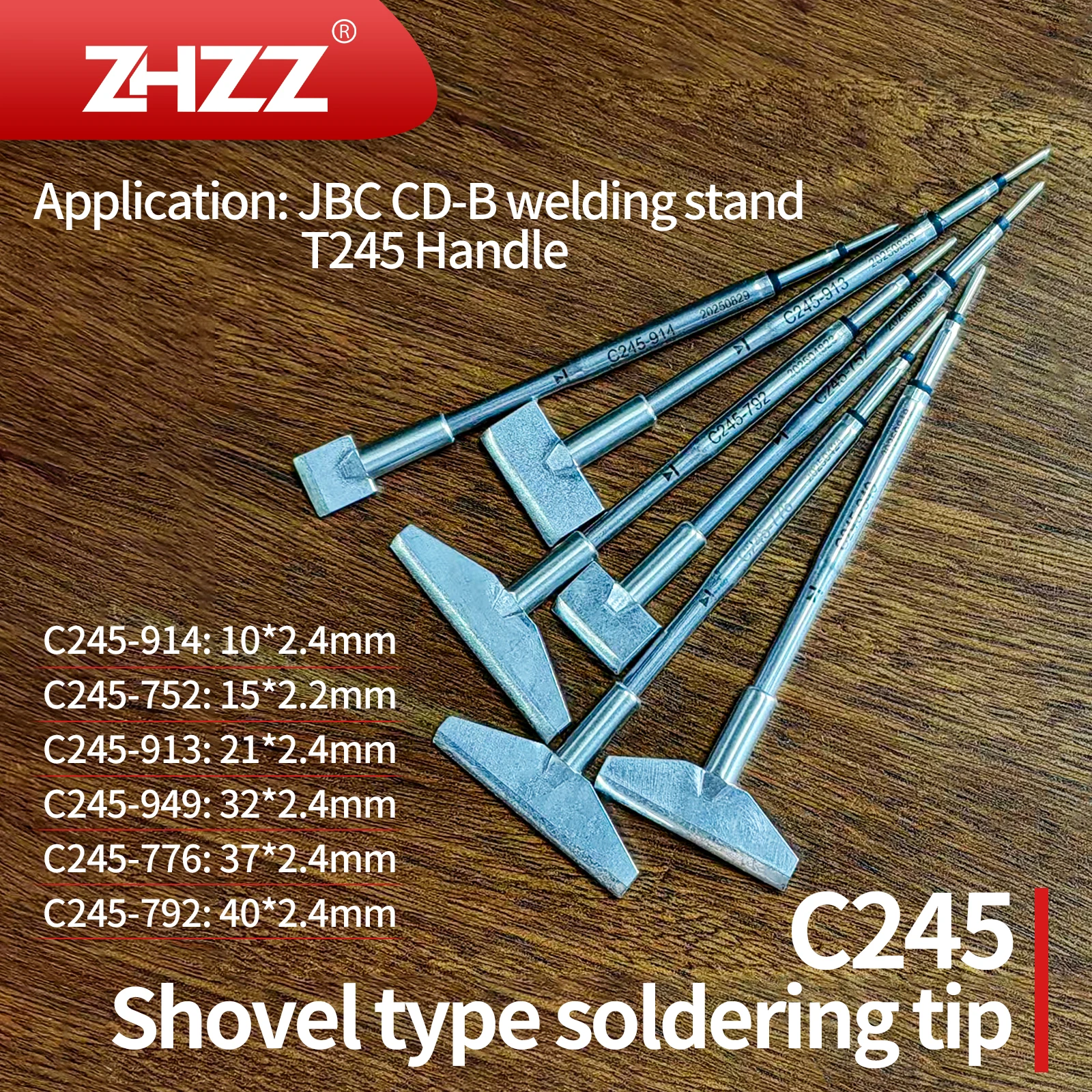 C245 Series Soldering Iron Tips C245-752 776 792 913 914 949 Soldering Tip Compatible with JBC T245 Soldering Iron Shovel Type