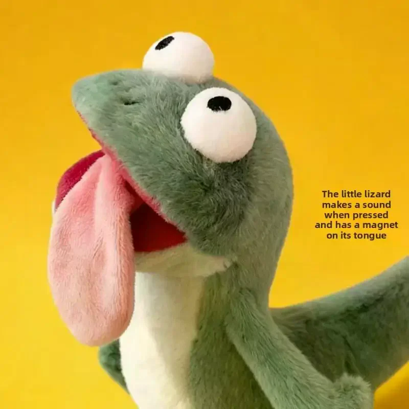 Plush Gecko Stuffed Toy Soft Fluffy Green Lizard Big Eyes Kids Bedroom Decor Gift 2026