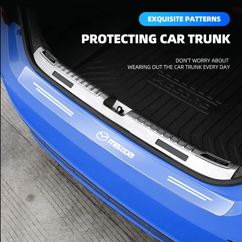 Car Trunk Rear Guard Plate Bumper Protective Film Transparent Stickers For Mazda 3 CX5 6 2 Axela BK GH CX3 CX30 MX5 5 CX7 CX9 MS