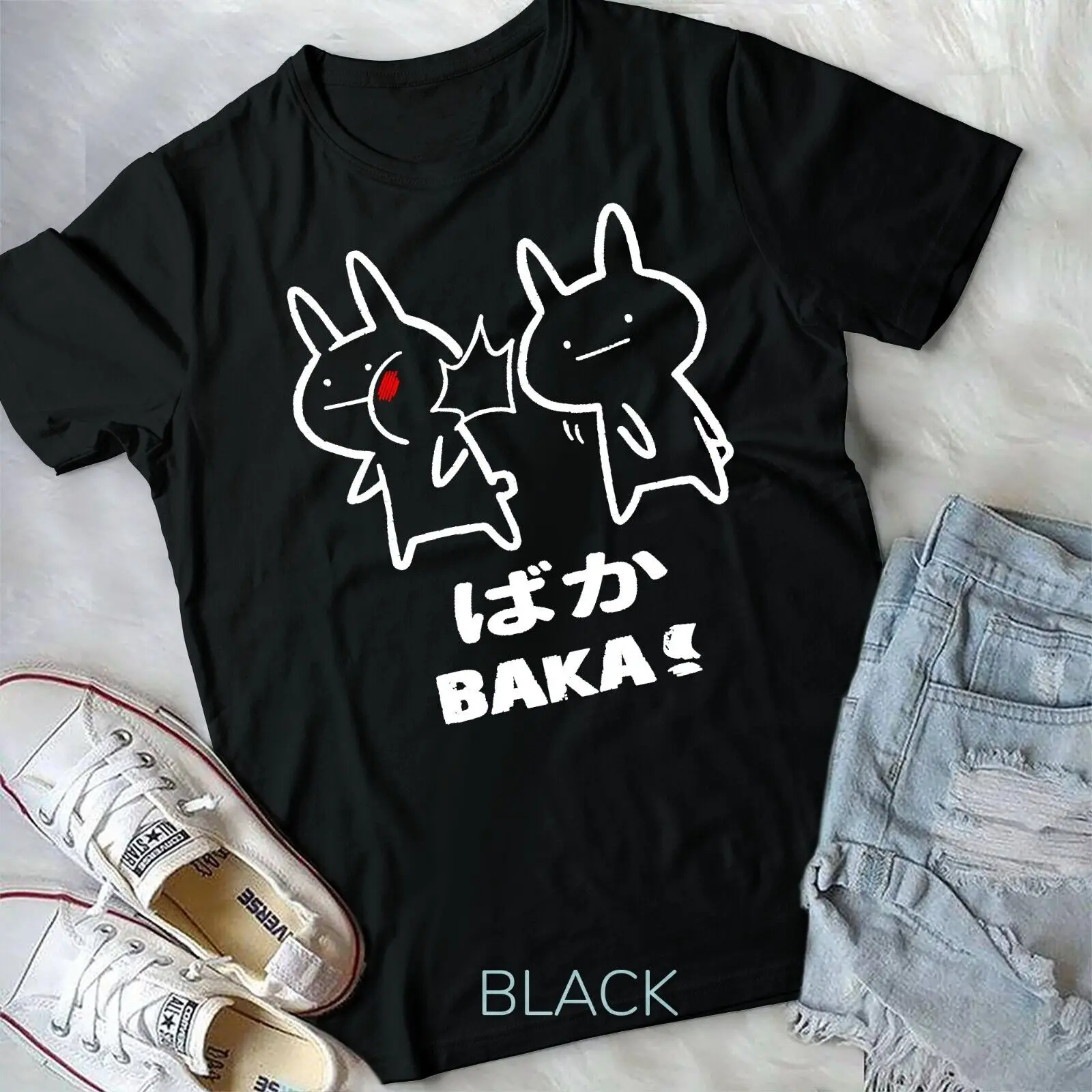 

Funny Anime Japan Baka Rabbit Baka Japanese Anime Lover Unisex T-shirt