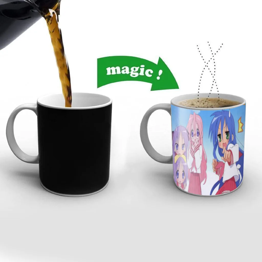 

Lucky Star Izumi Konata Anime Free shipping Mug Changing Color Ceramic Coffee Mugs Magic Tea Cup Best Gift