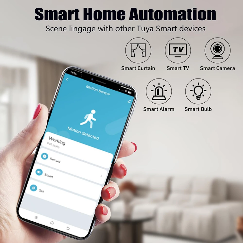 Tuya Zigbee Mini PIR Motion Detector Human Motion Sensor Infrared Detector Home Security Alarm Support Alexa Google Home Z2M ZHA