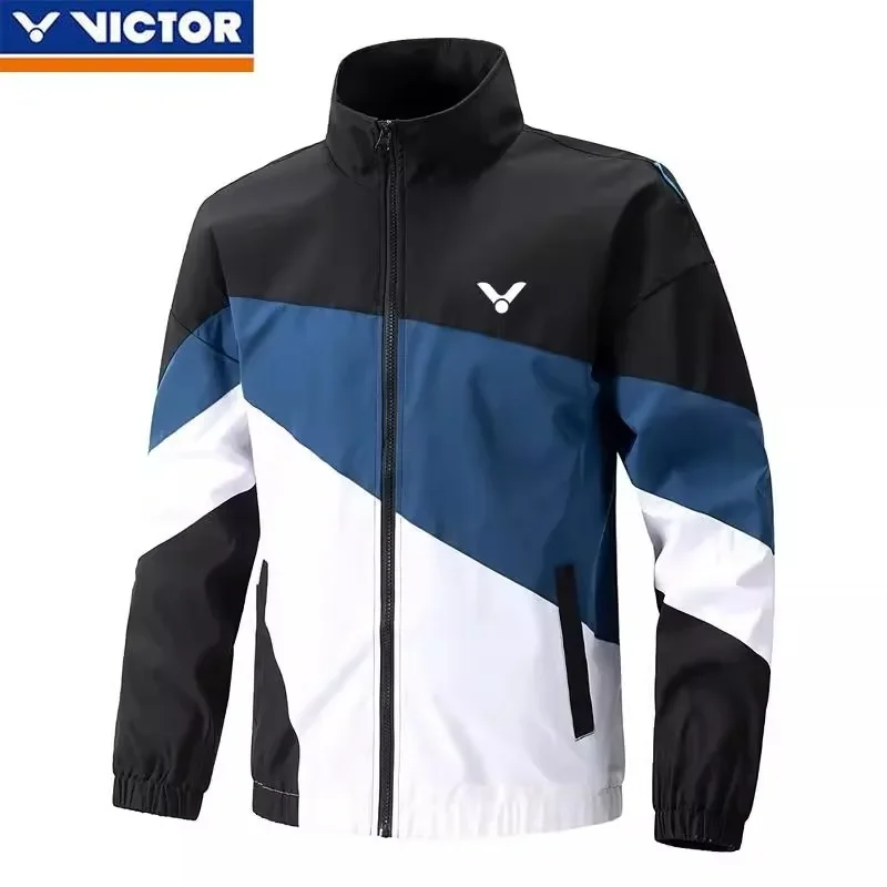 Victor 2025 New Men's and Women's Same Outdoor Windproof Jacket Sports and Leisure Long-sleeved Badminton Jacket