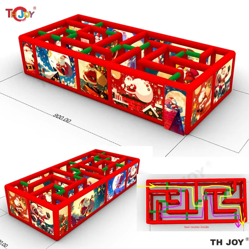 

New Design 9x4m Christmas Haunted House Inflatable Maze Inflatable Maze Tag Sport Game for Sale