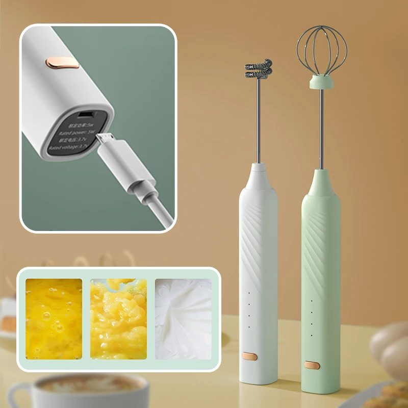 3 Speeds Mini Electric Milk Foamer Blender Wireless Coffee Whisk Mixer Handheld Egg Beater Cappuccino Frother Kitchen Whisk Tool