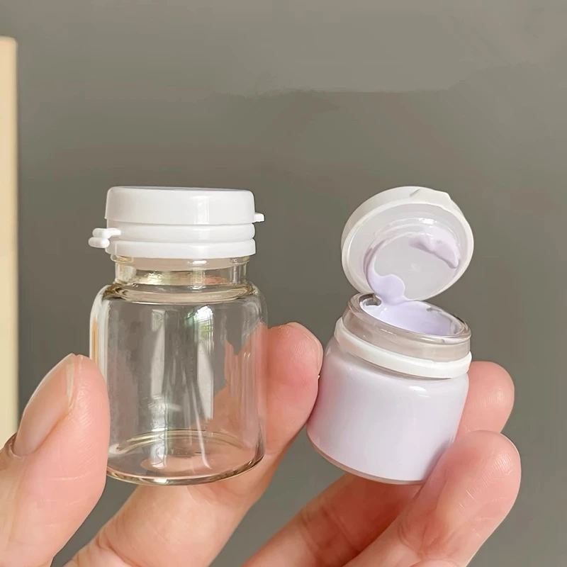 100Pcs 5g 10g 15g Glass Jars With Pull-ring Tear Off Cap Storage Pots Empty Cosmetic Container For Creams Lotion Ointments