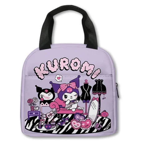 Kuromi Backpack Sanrio Backpack Pencil Bag Student Primary and Middle kawaii Cartoon Mochila zipper Sports shoulders