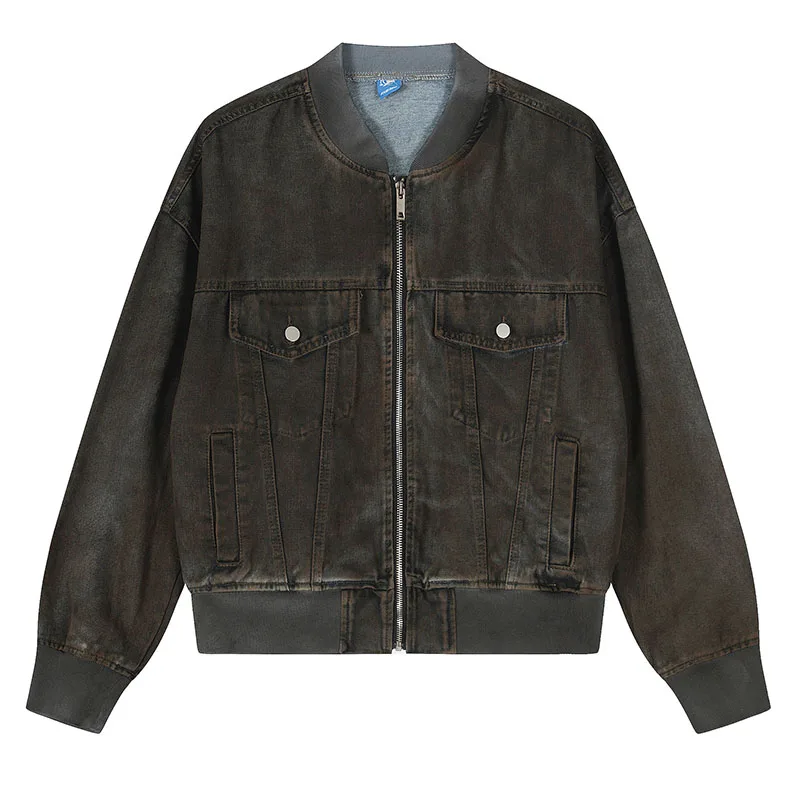 

Hip Hop Vintage Casual Jeans Jackets Streetwear Harakuju Washed Denim Coats For Male Spring Autumn