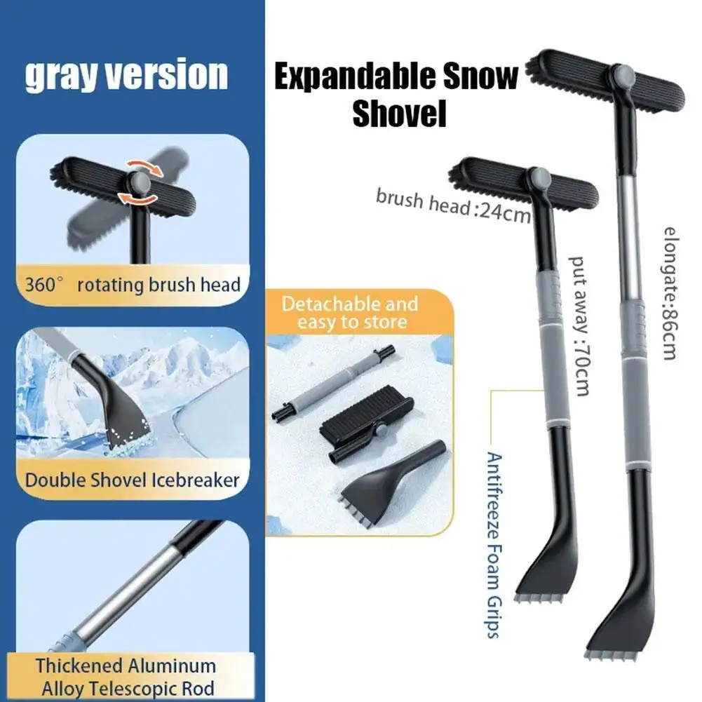 86cm Winter Auto Universal Snow Shovel Removal Brush Vehicle Glass Deicing Cleaning Tools 3-in-1 Car Ice Scraper Frost Removal