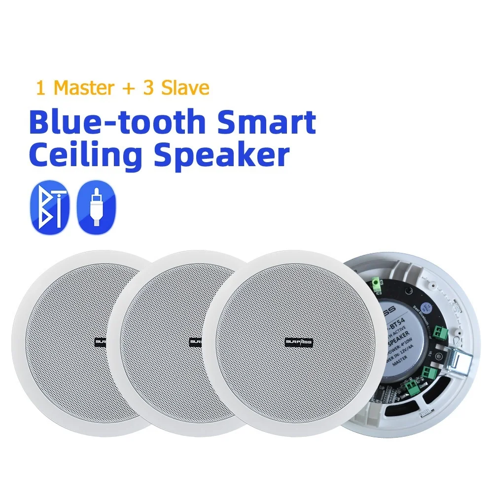 Top Home 4pcs Wall In Ceiling Speakers Full-Range 6