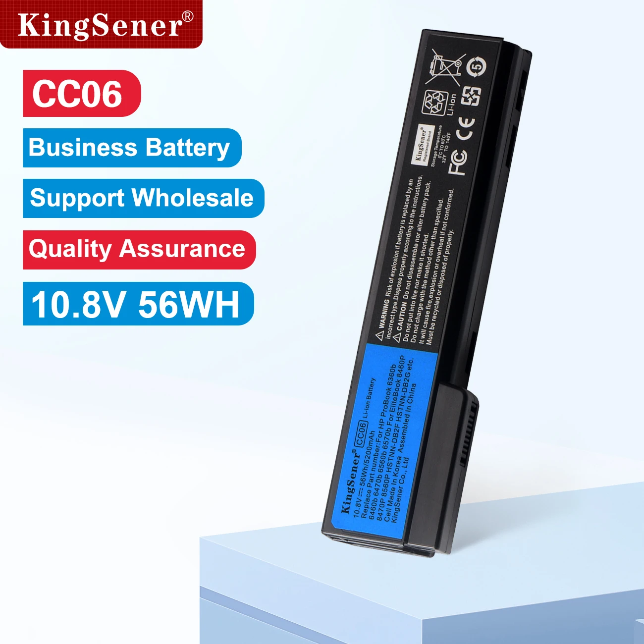

Аккумулятор KingSener CC06 для ноутбука HP ProBook 6360b 6460b 6470b 6560b 6570b 6465b 6475b 6565b 8460p 8470p 8460W HSTNN-DB2F CC06XL