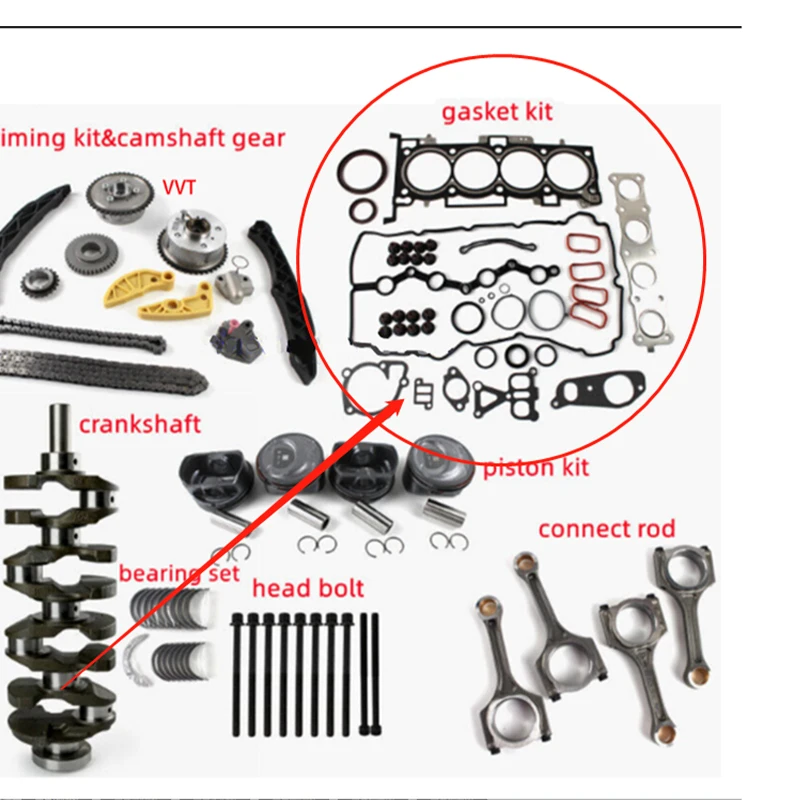 OEM G4KJ 2.4L Engine Rebuild Overhaul Kit for Sonata Santa Fe Tucson Optima SorentoJ Crankshaft/Con Rods/Gasket For HYUNDAI KIA