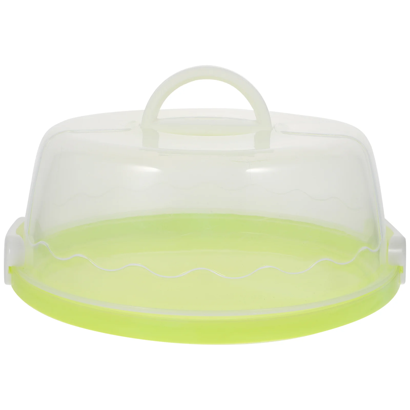 

Cake Holder with Lid Portable Box Clear Carrier Dessert Container Birthday Case Packing Green Handheld Multi-function Travel