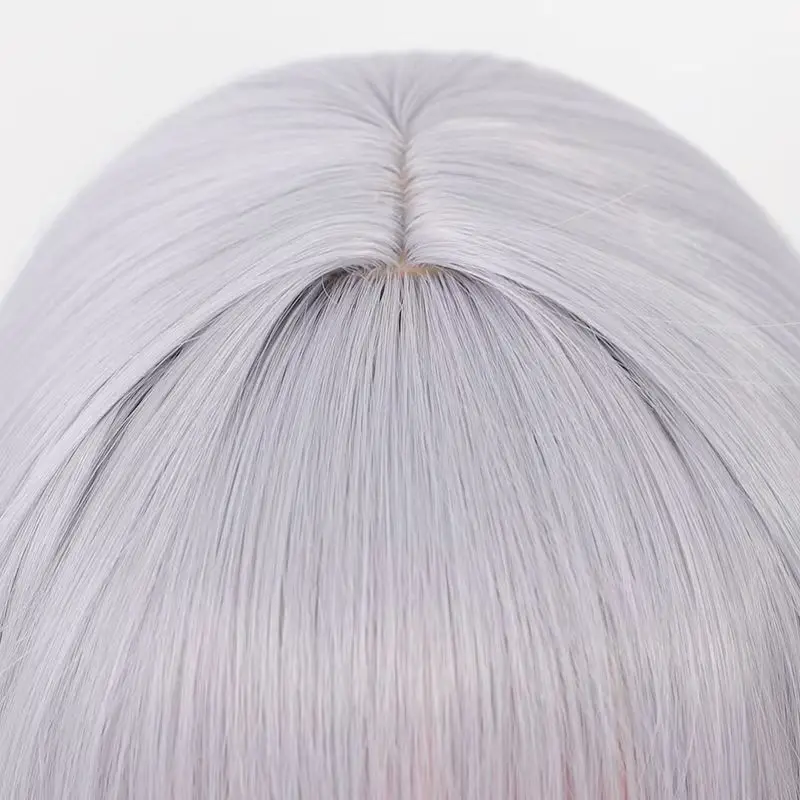 Ice Merooru Cosplay Wig Color Block Gradient Simulation Scalp Top Wig Rose Net Heat Resistant Synthetic Fiber Halloween Wig